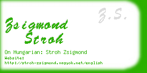 zsigmond stroh business card